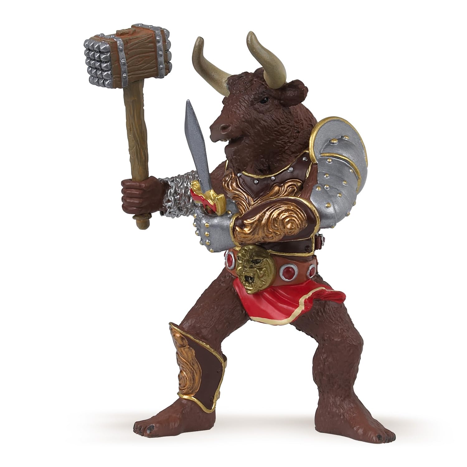 Papo - Minotaur Figurine - Hand-Painted Mythical Creature Toy for Kids Age 3+ - Greek Legend Character - Fantasy Battle Role Play - Durable and Educational - 8 x 7 x 11 cm - 38931