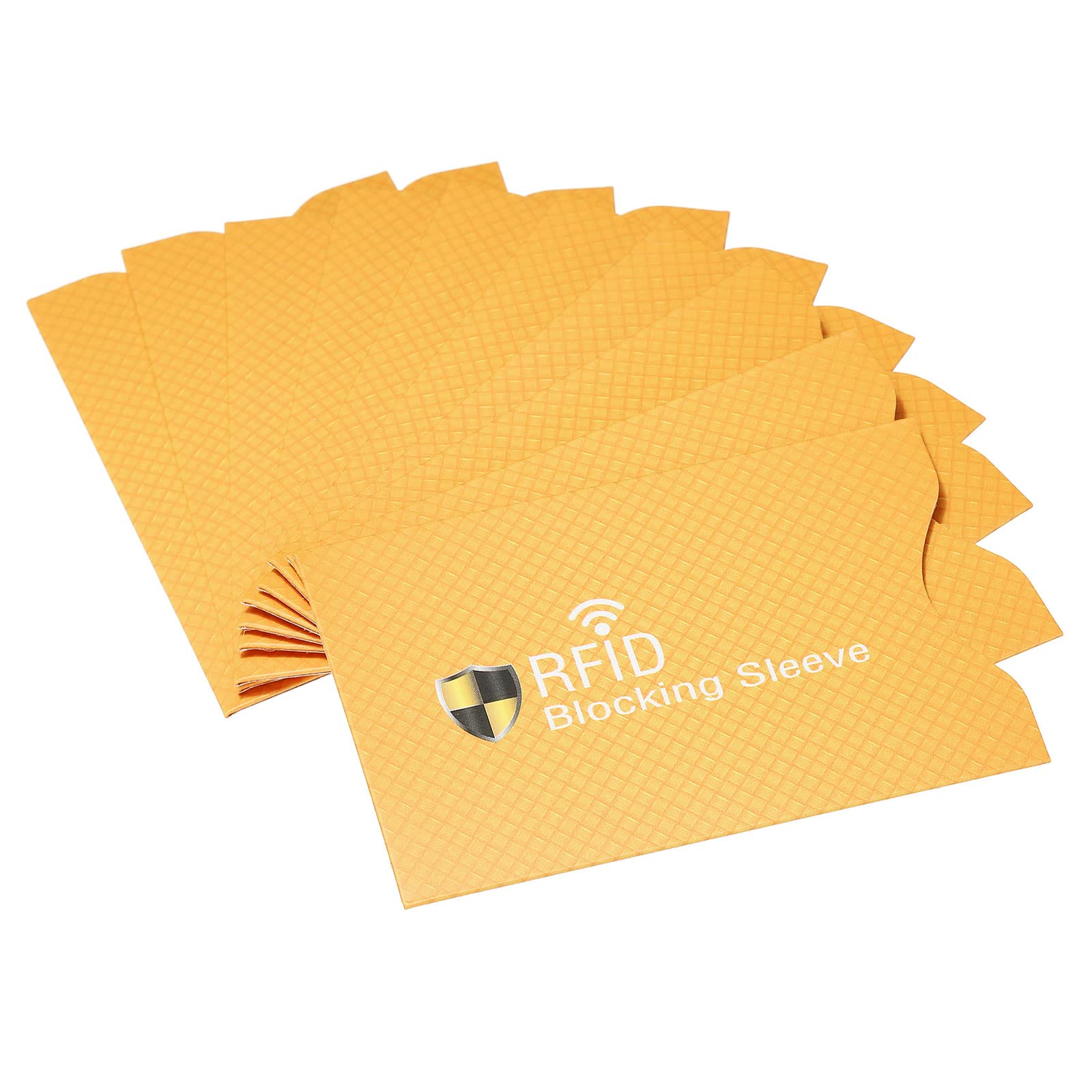 PATIKIL RFID Blocking Credit Card Sleeves, 10 Pack Contactless Protect Holder for NFC Purse, Orange Yellow