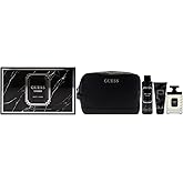 Guess Uomo by Guess for Men - 4 Pc Gift Set 3.4oz EDT Spray, 6oz Deodorizing Body Spray, 3.4oz Shower Gel, Pouch
