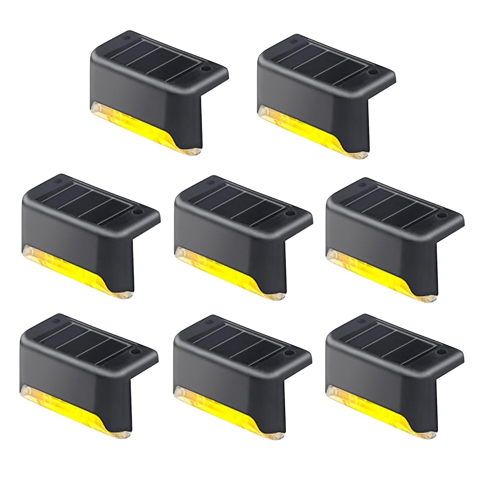 jindaaudio Solar Step Lights 8 Pack – Waterproof Stair Lights for Outdoor Stairs | Warm White, Auto Dusk to Dawn