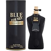 AFLUXE Blue Men Ultra Noir Edtion Sensual Woody Fragrance for Men | Long Lasting Cologne Aromatic Scent, Eau de Parfum Natural Spray - Great Holiday Gift, 3.4 Fl Oz/100 Ml