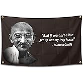Chief Gandhi Flag Funny Poster Durable Man Cave Wall Flag with Brass Grommets 3x5 Feet Tapestry for College Dorm Room Decor,Outdoor,Bedroom, Parties gifts, travel, filming,events,festivals.