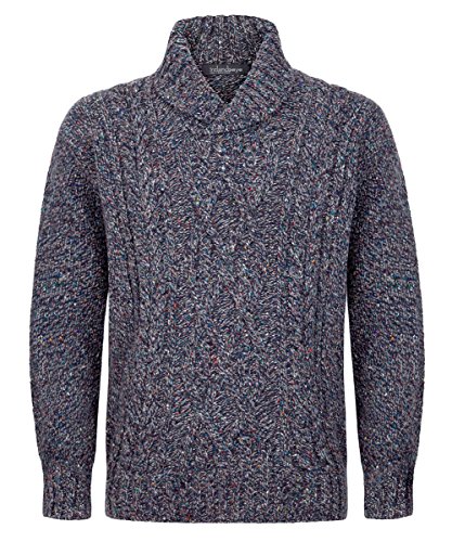Ireland's Eye Mens Irish Wool Sweater, Made In Ireland, 100% Pure Irish Wool, Aran Sweater, XL