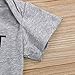 Mini honey 2Pcs Infant Twins Baby Boys Girls Short Sleeve Letter Print Romper Bodysuit Summer Outfit Clothes (0-3 Months, Gray)