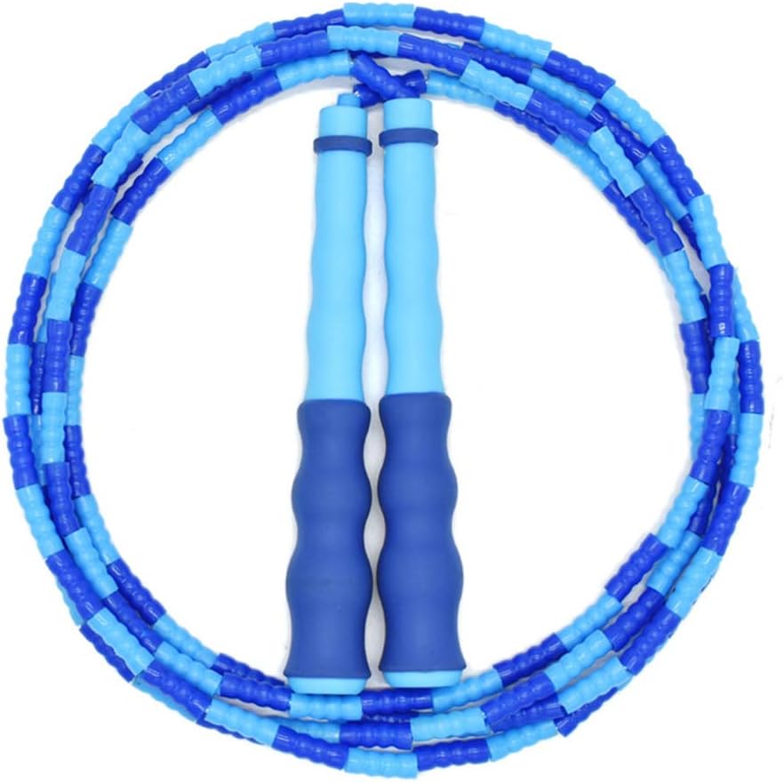 IyMoo Jump Rope Soft Beaded Skipping Rope, Adjustable Free Segmented Tangle-Free Workout Fitness Skip Rope School Jumping Rope for Men Women Kids