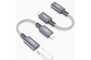 MFi Certified USB C to Lightning Adapter 2 Pack,27W PD Fast Charging & Data Sync Cable Adapter,Type C Female to Lightning Mal