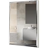 Amazon Brand – Pinzon Large Wall Mirror with Frame, Makeup Vanity Mirrors for Bathroom Living Room, 30x22 Inch, White