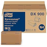 Tork Xpressnap Dispenser Napkins N4, 12 Packs of 500 (6000 Total), DX900 | Compatible with N4 Dispensers, 1-Ply, White, Advanced, Interfold, Hygienic Dispensing