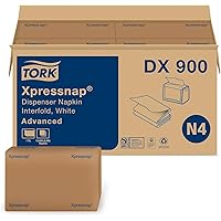 Tork Dx900 Xpressnap Interfold Dispenser Napkins, 1-ply, Bag-pack, 13x8 1/2, White (case Of 6, 000),