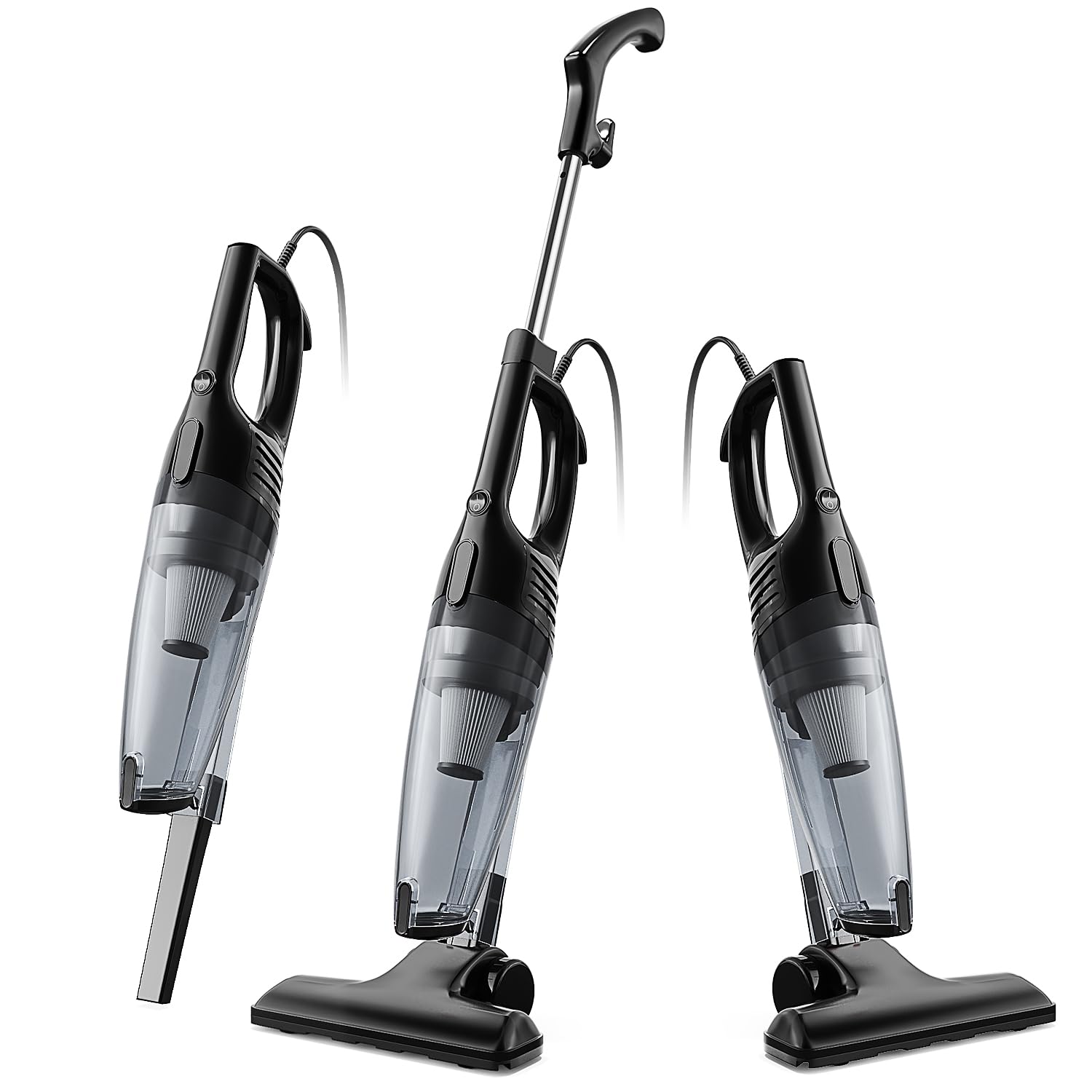 Photo 1 of Avvnee Corded Stick Vacuum Cleaner, 15000Pa Powerful Suction, Lightweight 3 lbs Corded Vacuum for Pet Hair & Hard Floors, Long 16.7ft Cord, 1L Dust Cup & Crevice Tool Included (Black)