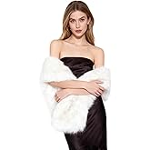 XEPST Women's Faux Fur Collar Scarf Wrap,Faux Fur Shawl Winter Neck Warmer Fluffy Scarf