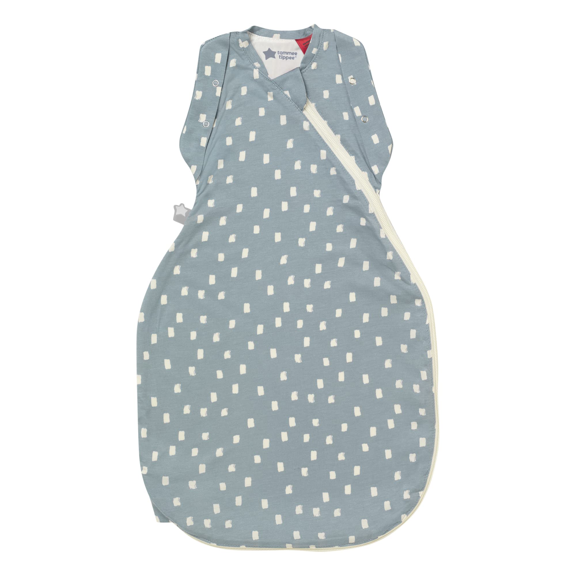 Tommee Tippee Swaddle Bag Luxe, 0-3m, 1.0 Tog for 20-24°C, Soft Navy Speckle, Baby Sleeping Bag for Newborns, The Original Grobag, Hip-Healthy Design, Soft Bamboo-Rich Fabric