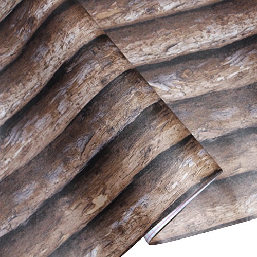 Haokhome 610863 Faux Wood Wallpaper 17 7 X 19 7ft Peel Stick Tree