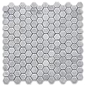 Carrara White Italian Carrera Marble Hexagon Mosaic Tile 1 inch Honed