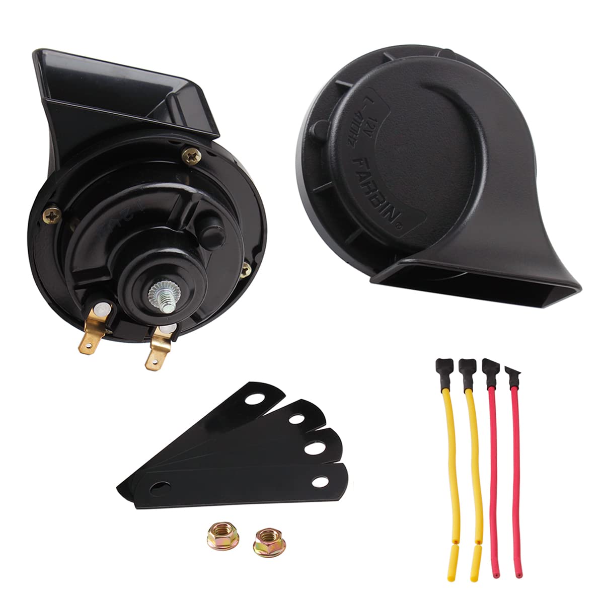 Car Horn, banhao Motorcycle Horn Loud Truck Train Horns 12V 125dB, Waterproof High Low Tone, Universal Fit, Super Loud for Commercial/Off-Road Vehicles, Electric Cars, Trucks