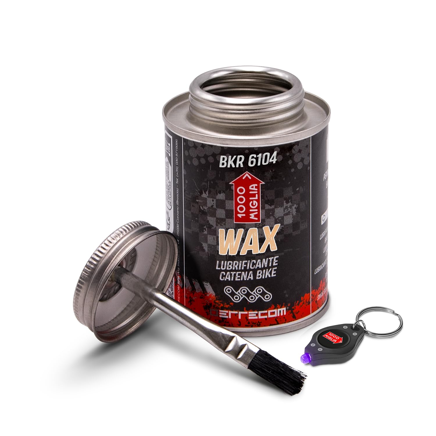 Errecom 1000 Miglia BKR 6104 DRY WAX Bike Chain for Dry and Dusty Weather Conditions - 240 ml, All-In-One Can, Brush included
