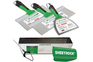 USG Sheetrock Matrix Drywall Taping Knife Set with Matrix Mud Pan, Magnetic Grip and Mini Mud Mixer
