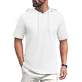 EKLENTSON Mens Short Sleeve Hoodies Workout Muscle Gym Hooded T-Shirts Cotton Athletic Lightweight Sweatshirt Pullover
