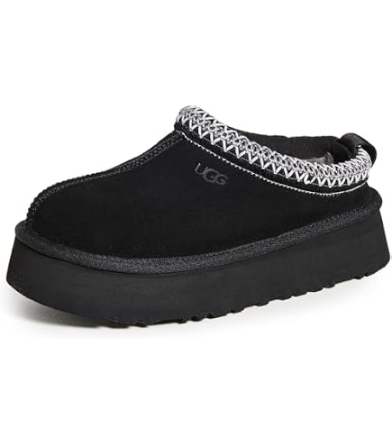 Amazon.com | UGG Women's Ansley Parc Slipper, Black, 7 | Slippers