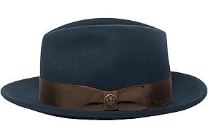 TWEW Wool Homburg Panama Hat Pork Pie Hat for Women Men Photo Props Western for Men Women Unisex Wear Headwear