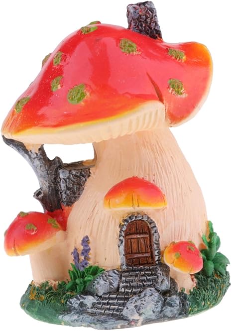 Amazon ミニチュア妖精の庭 キノコの家 人形 家の像 Diy 工芸 風景の装飾 全３色 共６サイズ 赤 2 置物 オブジェ オンライン通販