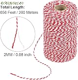 Tenn Well Red White Christmas String 200m Cotton Twine Gift Wrapping view 3