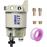 CARMOCAR Marine Fuel Water Separator/Diesel Fuel Filter/Water Separator for R12T MARINE SPIN-ON HOUSING 120AT NPT ZG1/4-19 Includes 2 fittings,2 plugs