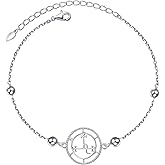Ladytree Sigil of Lilith Bead Link Bracelets S925 Sterling Silver Sigil of Lilith Bracelets Link Jewelry Gifts for Women Bead Chain 7+2 inches