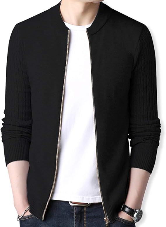 Amazon ワン アンブ ニット ジャケット ブルゾン セーター ジップ カーディガン 春 夏 秋 冬 M 2xl メンズ カーディガン 通販