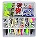 Isafish Fishing Tackle Set, Fishing Lures Kit Set for Bass, Trout, Salmon, Including Spoon Lures, Soft Plastic Worms, CrankBait, Jigs, Topwater Lures (with Free Tackle Box) - 100PCS White