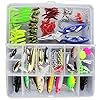 Isafish-101-pcs-Fishing-Lure-Kit-Combo-Including-Fish-Hooks-HardSoft-Bait-And-Other-Saltwater-Freshwater-Lures-for-Fishing-With-Tackle-Box-White