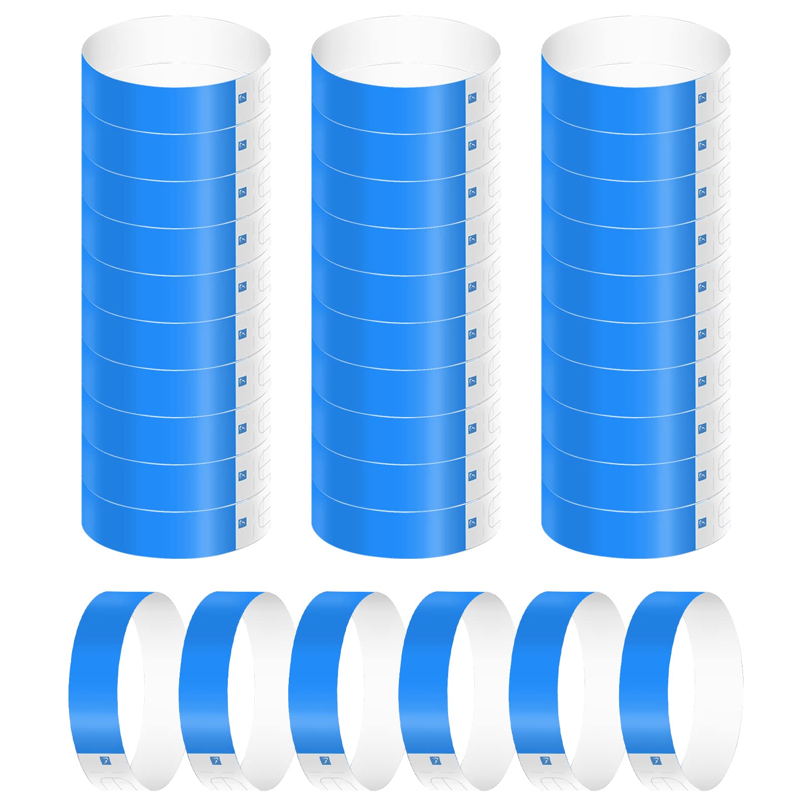 KINBOM 300pcs Neon Wristbands, Waterproof Paper Wristbands for Events Paper Party Bracelets Entrance Wristbands for Music Festival Concerts Contest (Blue)