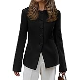 BTFBM Blazers for Women Business Casual Open Front Long Sleeve Button Work Office Suit Jackets Dressy Blazer Pockets