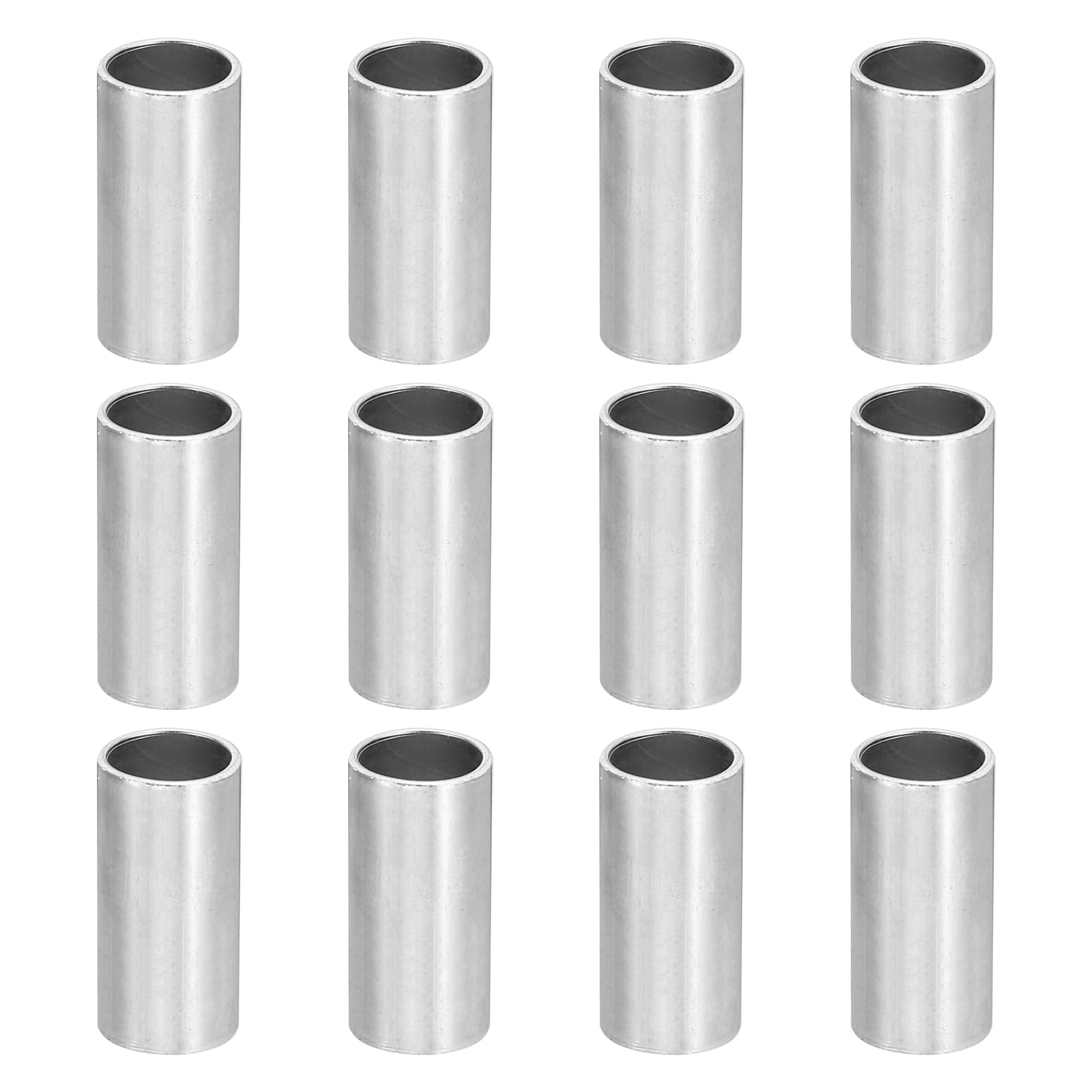 PATIKIL M10 Steel Spacers, 12 Pcs Metal Spacers Steel 10.1mm ID x 12mm OD x 24mm L Carbon Steel Spacer Screw Standoff Round for 2/5in or M10 Screw Bolts