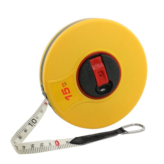 Flexible Measuring Tool 15M Length PU Tape Measure Yellow