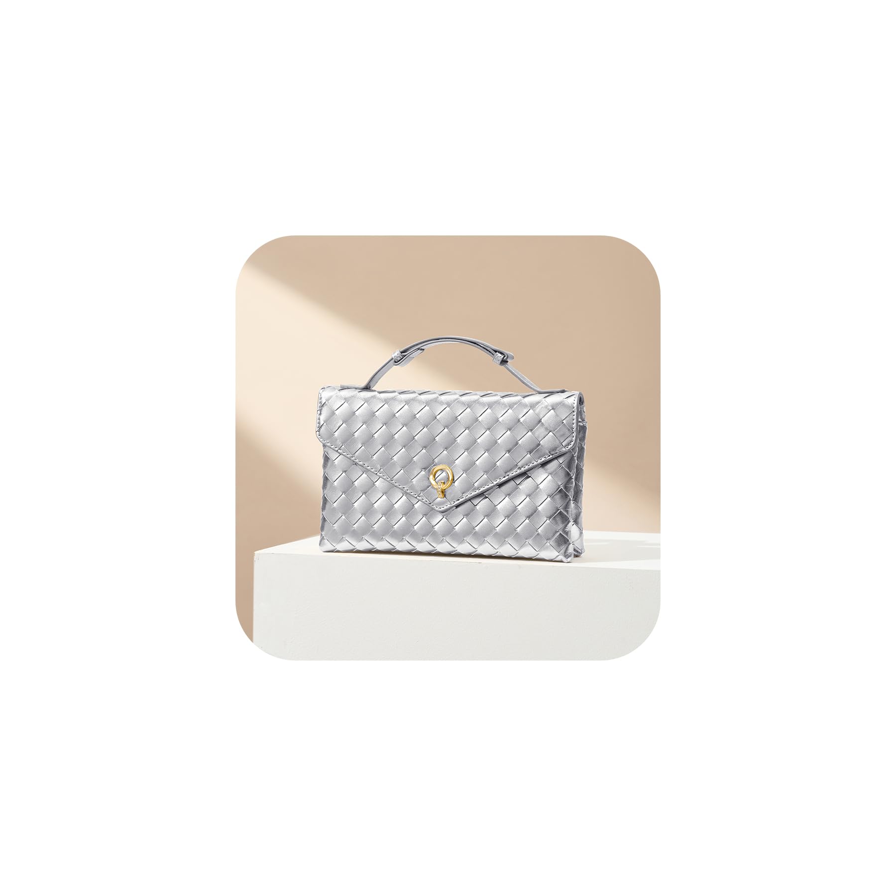 Photo 1 of CHUNLI Woven Clutch Purses for Women Formal Evening Crossbody Bags with Adjustable Top Handle PU Leather Envelope Handbags