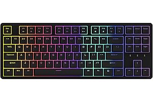 IROK FE87/104 RGB Mechanical Keyboard, Hot Swappable Gaming Keyboard, Customizable Backlit, Magnet Upper Cover Type-C Wired Keyboard for Mac Windows-Black/Red Switch