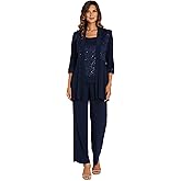 R&M Richards Womens Lace Pant Set