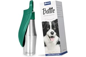 Persure 27 OZ Dog Water Bottle Portable Stainless Steel Convenient Pet Water Dispenser, Leak Proof Puppy Travel Water Bowl for Dog Outdoor Walking, Hiking, Perfect Size for All Dog Breeds, Sage Green