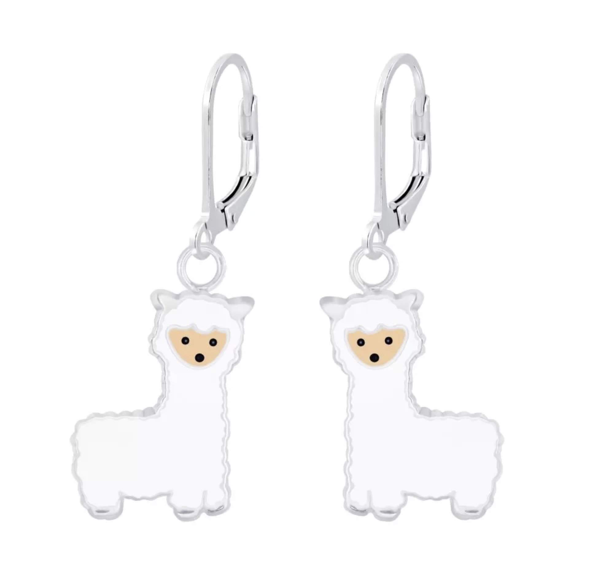 Llama Alpaca Earrings with Lever Back 925 Sterling Silver