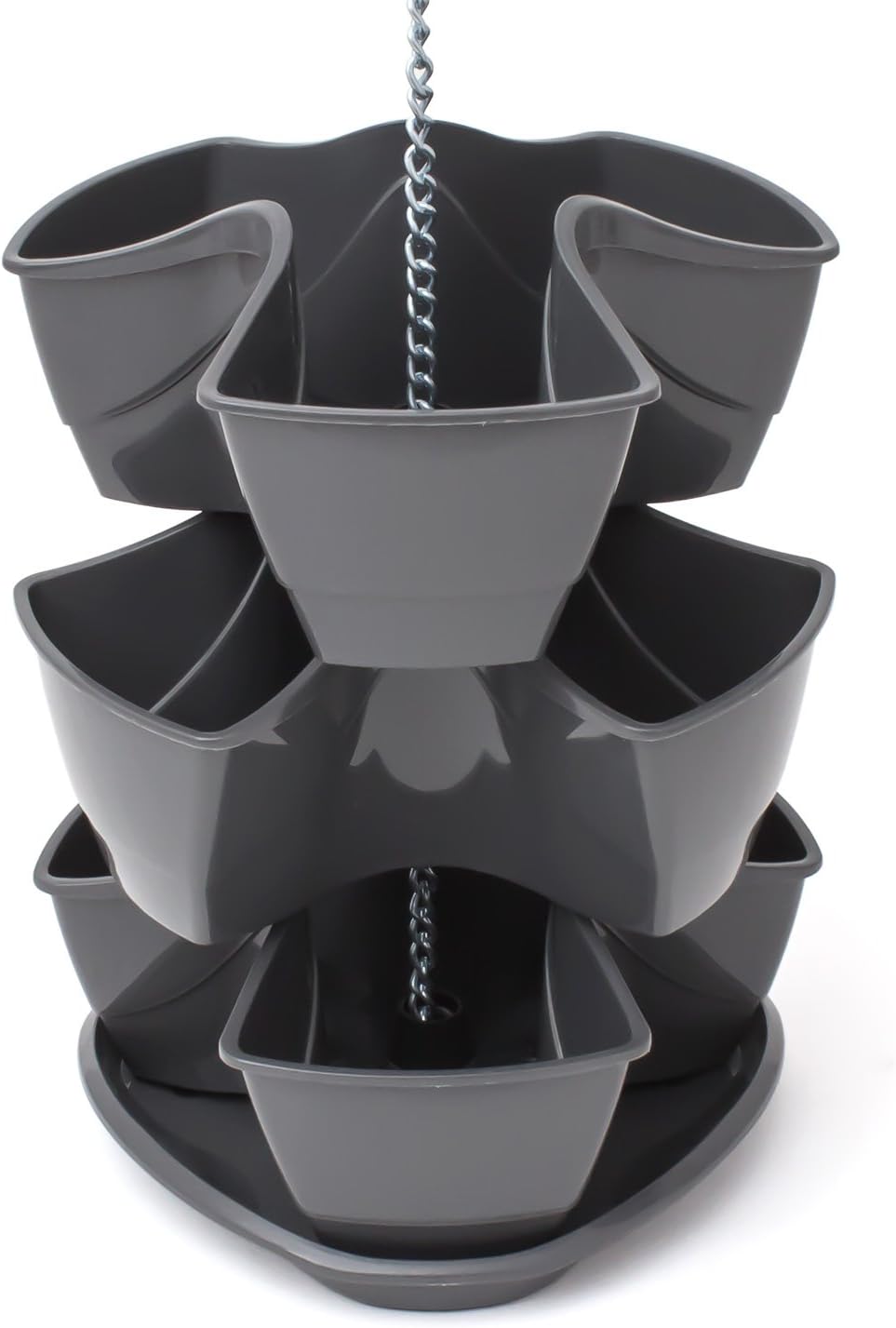 Prosperplast Coubi DKN300W Herb Planter 29.5cm Dark Grey 12-Piece Set