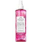 HERITAGE STORE Rosewater & Glycerin Hydrating Facial Mist - Dry Combination Skin Care - Rose Water Spray w/Vegetable Glycerine, Made Without Dyes or Alcohol, Hypoallergenic, Vegan, Cruelty Free, 12oz