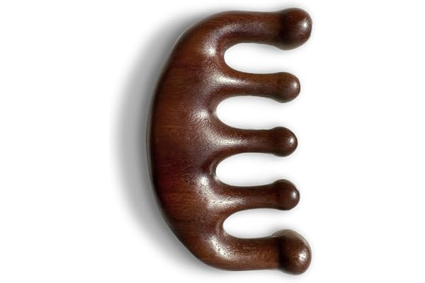 Cureder Wooden Scalp Massager - Handmade 100% Natural Green Sandalwood Wide Tooth Combs - Wood Massage Comb & Sandalwood Comb