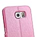 Galaxy S6 Case, EnGive Premium Slim Flip Imitation Leather Cover for Samsung Galaxy S6 G920(Rose)