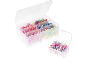 Gbivbe Small Plastic Storage Box, 14 Pieces Plastic Storage Cases Bead Organizers Boxes with Lid Mini Rectangles Boxes Craft Supply Case Bead Containers for Organizing