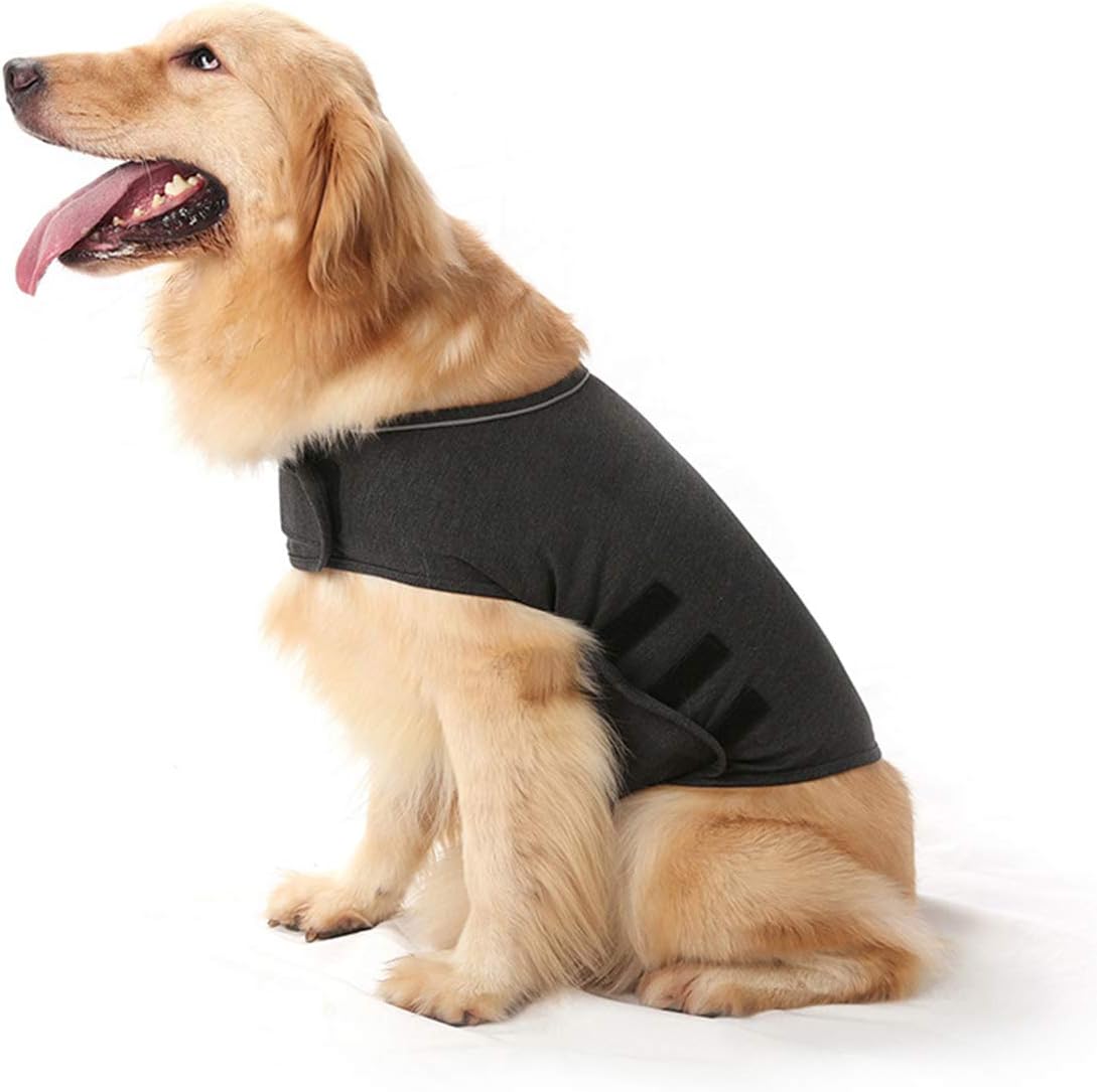 Haokaini Anti-Anxiety Dog Jacket - Calming Coat for Stress Relief - Warm Vest, Lightweight Thunder Wrap - Dark Grey, S - Image 3
