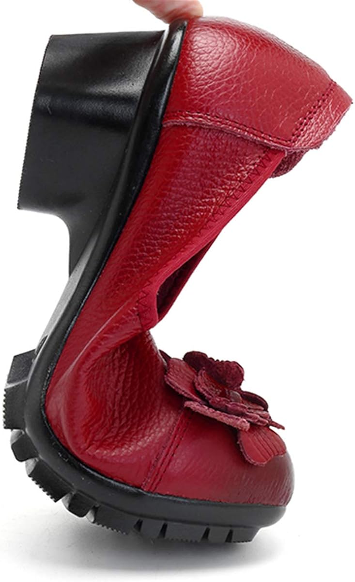 Mary Jane Basse Mocassini Di Pelle Tacco Medio Pompe Scarpe Da Balletto 