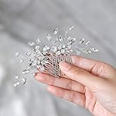 Unicra Bride Silver Wedding Hair Comb Rhinestone Bridal Headpiece Sparkly Crystal Hair Accessorie for Women and Girls (A-Silver)