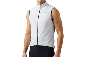 qualidyne Men’s Lightweight Windproof Cycling Vest, Full-Zip Sleeveless Bike Gilet with Breathable Mesh Back and Reflective