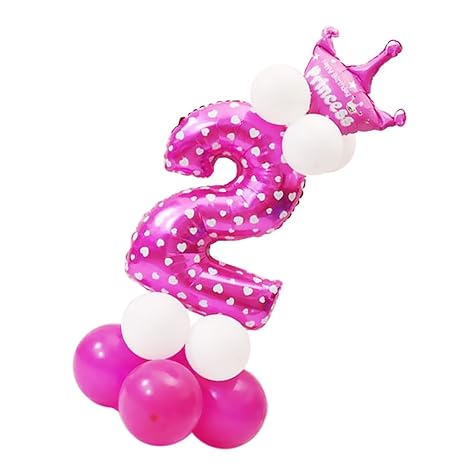 MagiDeal Zahlenballon mit Zahl 0-9 Latexballon Riesenzahl Luftballon Folienballon Baby Mädchen Dusche Party Kindergeburtstag 
